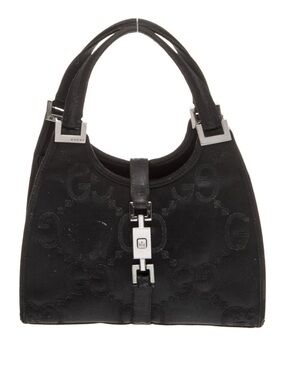 Gucci Black GG Suede Top-Handle Bardot mini Bag